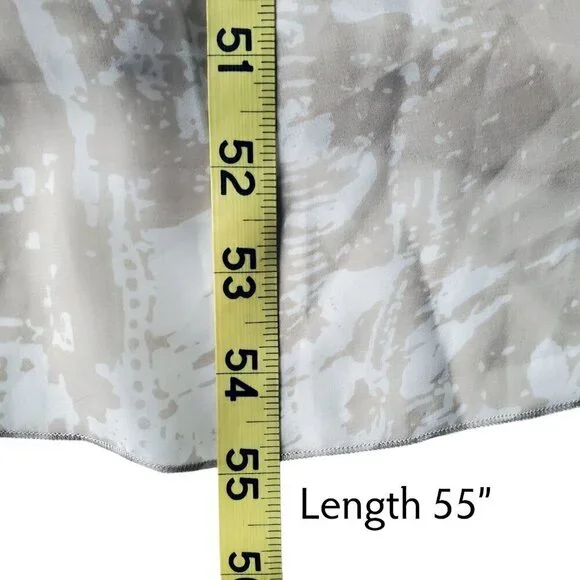 Soft Surroundings Summer Breeze Tan & Grey Abstract Sleeveless Lined Maxi Dress - Picture 15 of 16